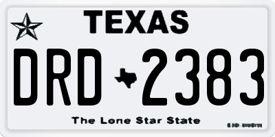 TX license plate DRD2383