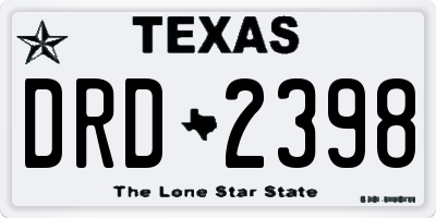 TX license plate DRD2398