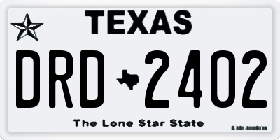 TX license plate DRD2402