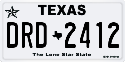 TX license plate DRD2412