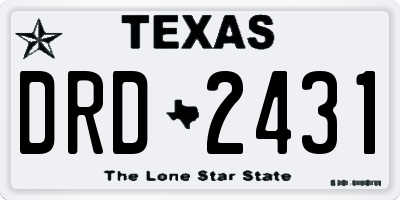 TX license plate DRD2431