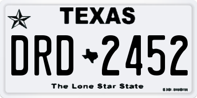 TX license plate DRD2452