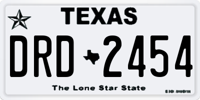 TX license plate DRD2454