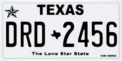 TX license plate DRD2456