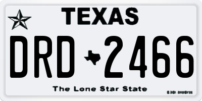 TX license plate DRD2466