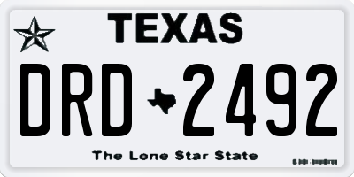 TX license plate DRD2492