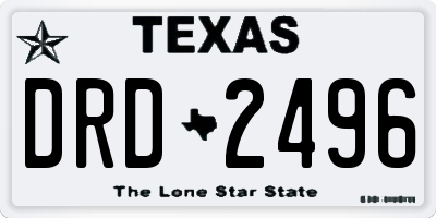 TX license plate DRD2496