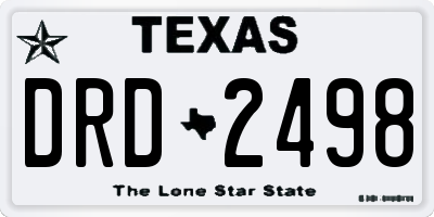 TX license plate DRD2498