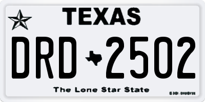 TX license plate DRD2502