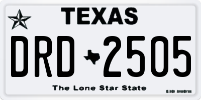 TX license plate DRD2505