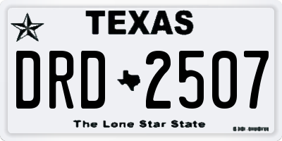 TX license plate DRD2507