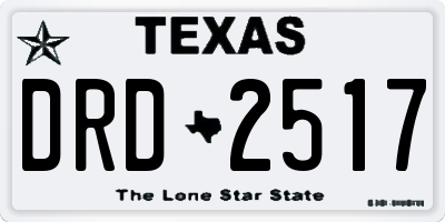 TX license plate DRD2517