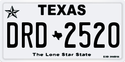 TX license plate DRD2520