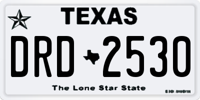 TX license plate DRD2530