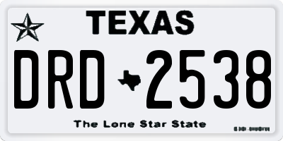 TX license plate DRD2538