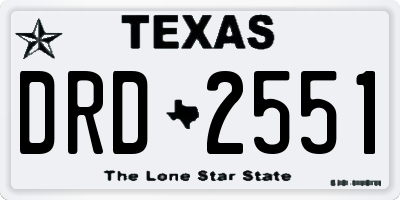 TX license plate DRD2551