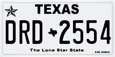 TX license plate DRD2554