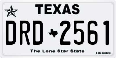 TX license plate DRD2561