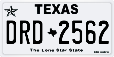 TX license plate DRD2562