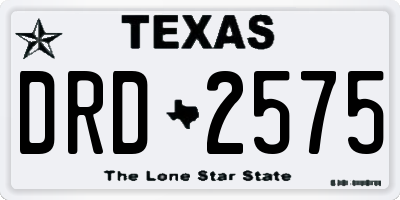 TX license plate DRD2575