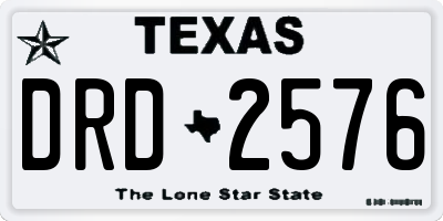 TX license plate DRD2576