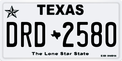 TX license plate DRD2580