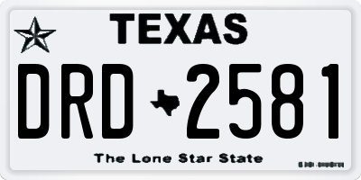 TX license plate DRD2581