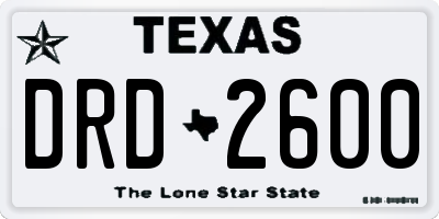 TX license plate DRD2600