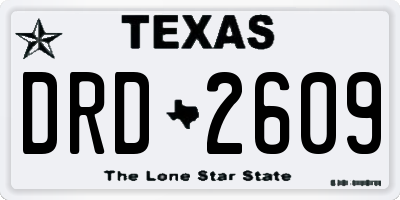 TX license plate DRD2609