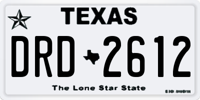 TX license plate DRD2612