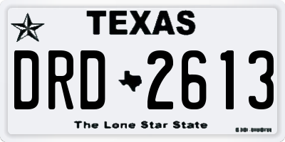 TX license plate DRD2613