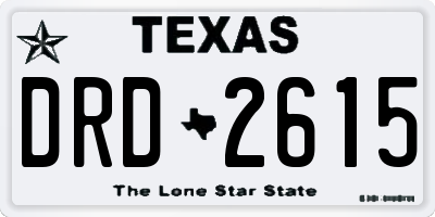 TX license plate DRD2615