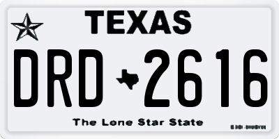 TX license plate DRD2616