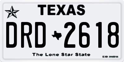 TX license plate DRD2618