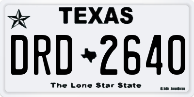 TX license plate DRD2640