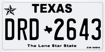 TX license plate DRD2643