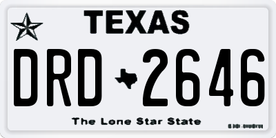 TX license plate DRD2646