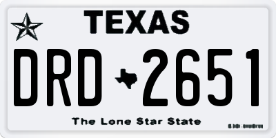 TX license plate DRD2651