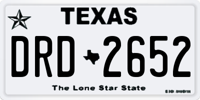 TX license plate DRD2652