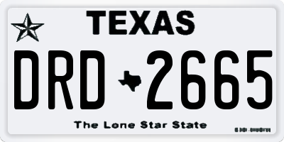 TX license plate DRD2665