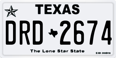 TX license plate DRD2674