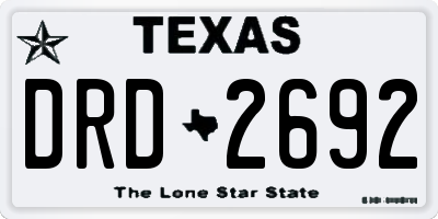 TX license plate DRD2692