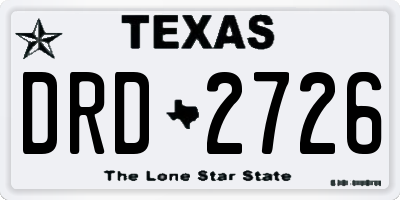 TX license plate DRD2726