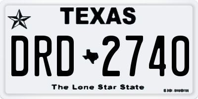 TX license plate DRD2740