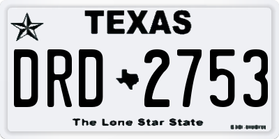 TX license plate DRD2753