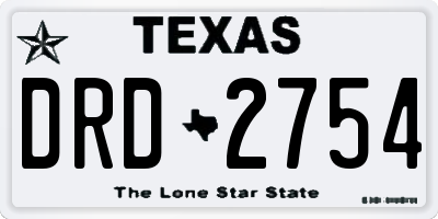 TX license plate DRD2754