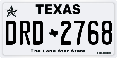 TX license plate DRD2768