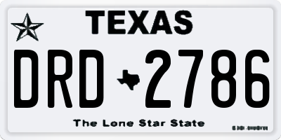 TX license plate DRD2786