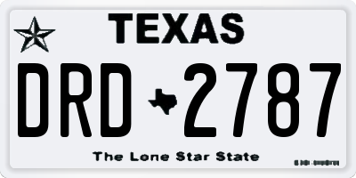 TX license plate DRD2787