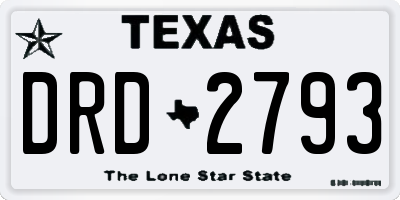 TX license plate DRD2793